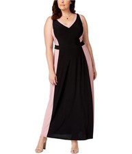 Love Squared Womens Border Maxi Dress, Black, Plus Size, 3X