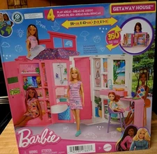 NEW Barbie Getaway House Doll Playset with 4 Areas and 11 Accessories for Kids