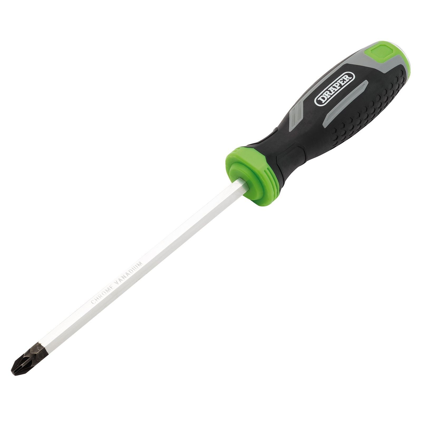 Draper Pound Thru Pozi Soft Grip Screwdriver, PZ3 x 150mm - 13454 - Magnetic Tip, CRV Blade - Image 2