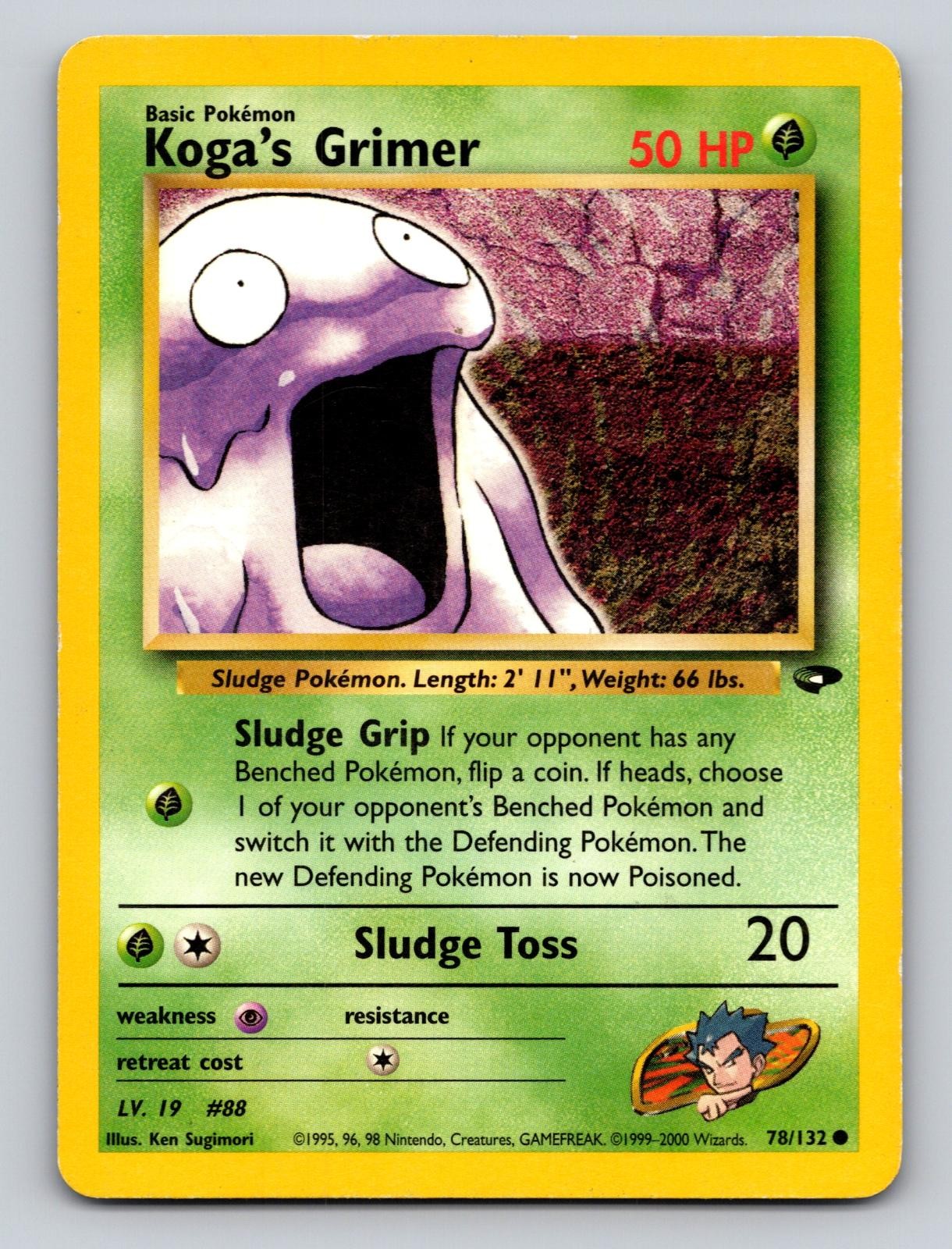 Koga's Grimer 78/132 Common Gym Challenge Pokemon Unlimited MP