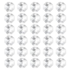 30Pcs K9 Crystal Octagon Beads 1 Hole Pendants 14mm, Clear