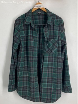Outdoor Research Womens Multicolor Plaid Long Sleeve Button-Up Shirt Size XL