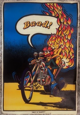 Vintage 1972  Hot  N  Nasty  Blacklight original Poster   Barry Lynn Hanson READ