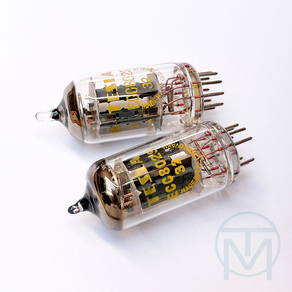 2x TESLA ECC802S (=12AU7WA G73R 6067) lk Telefunken, 1965/71, 100