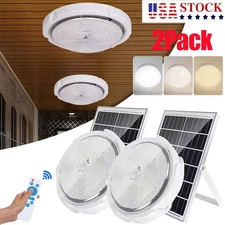 2Pack Solar Power Ceiling Pendant Light Remote Control Outdoor Indoor Lamp US