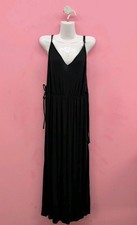 Victoria Secret Ribbed Modal Velvet Trim Long Slip Dress Large Black