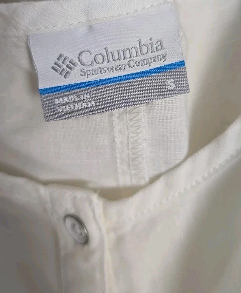 VETEMENTS Abito smanicato donna Columbia misto lino cotone taglia S cintura tasche bottoni