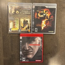 3 Game PS3 Lot Metal Gear Solid 4,Ico  Shadows of Colossus And resident Evil