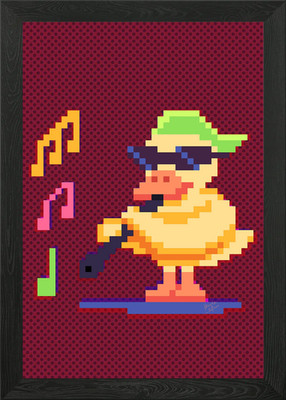 Ente spielt Oboe Musik gerahmtes Wandbild Poster Leinwanddruck Bild
