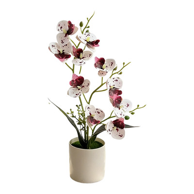 Weiche künstliche Orchidee 35,5 cm hohe Gummifolie für Tafelaufsteller