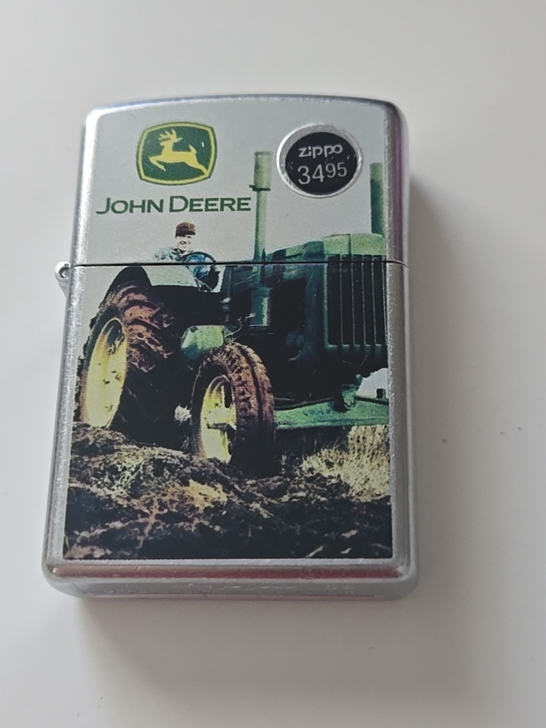 Zippo 2005 John Deere Tractor Model 21004 New Brushed Chrome