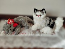 Ty Beanie Babies and Black and White Cat Plush Set
