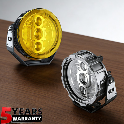 2PCS 7inch LED Halo DRL Driving Spot Lights Black Round Offroad Truck SUV 4x4