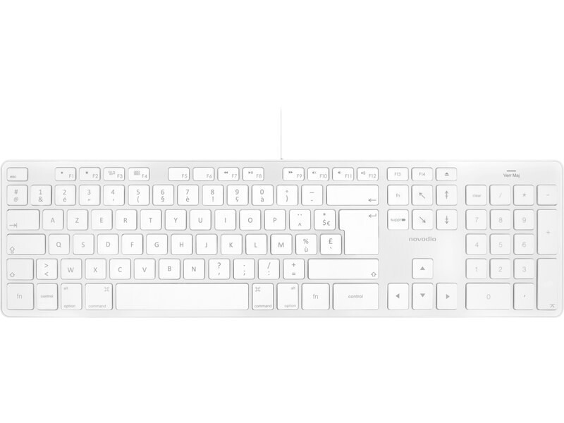 Clavier filaire Mac Novodio USB-C AZERTY avec pavé tactile multipoint