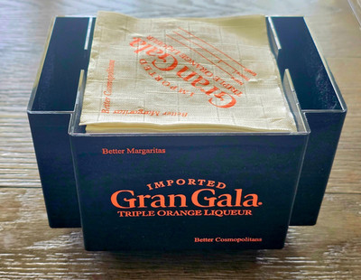 GRAN GALA Napkin Caddy with Napkins Triple Orange Liqueur - NEW in the Package