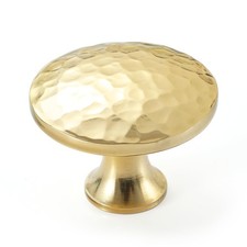 10-Pack Solid Brass Kitchen Cabinet Knobs, Hammered Gold Drawer Knobs, Round ...