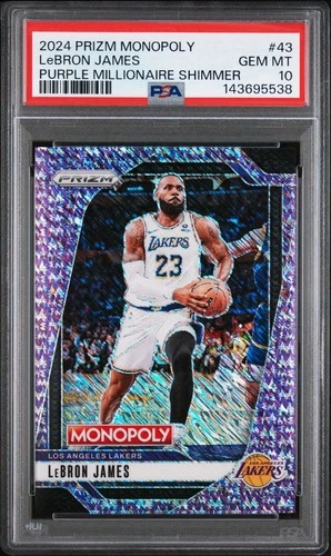 2024 Panini Prizm Monopoly Basketball Purple Millionaire Shimmer LeBron James #43