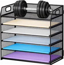 Handimp 6-Tier Metal Paper Organizer - Black Letter Tray Desktop File Folder Sta