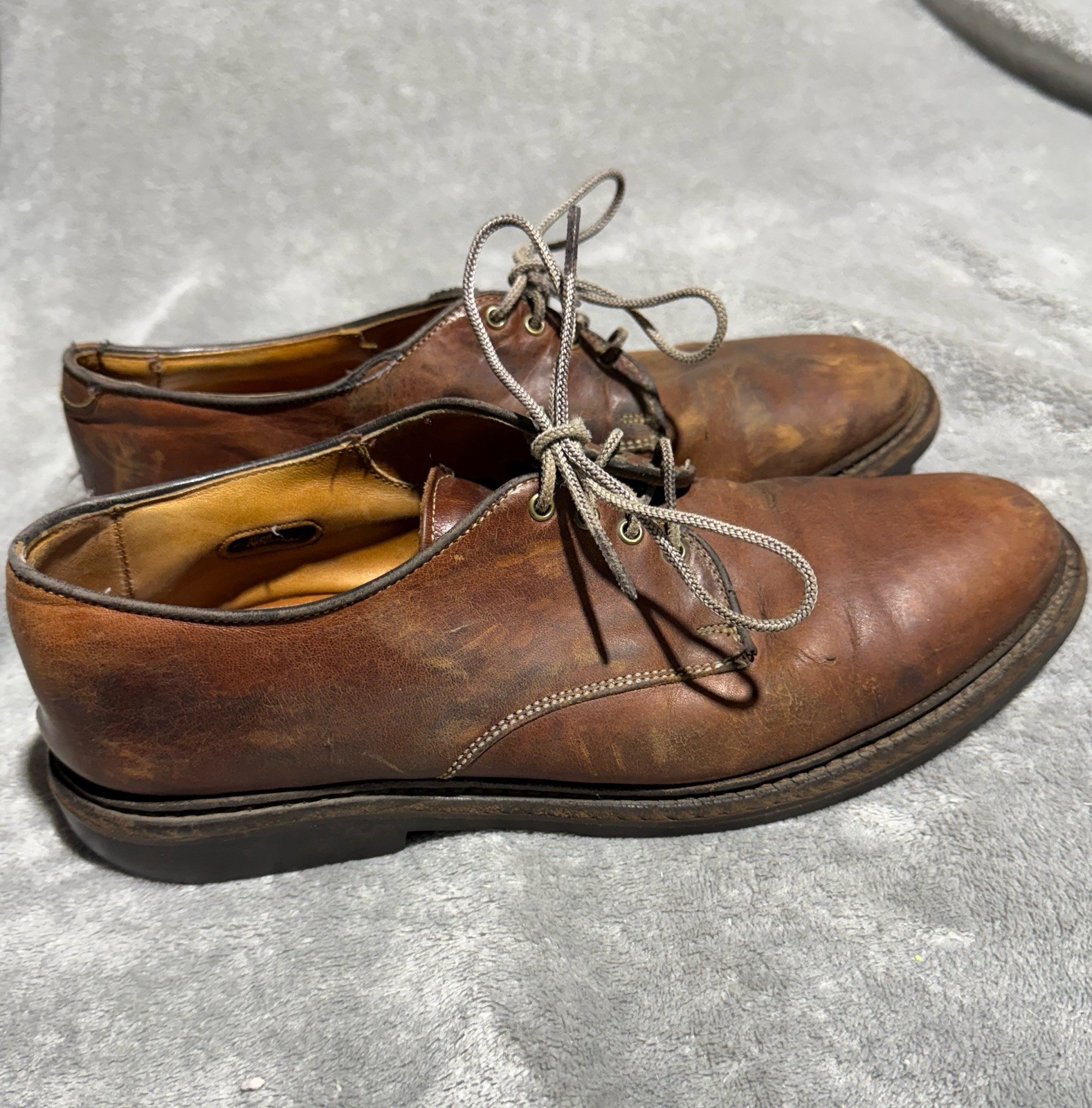 SAOLA Scarpe Oxford Derby Allen Edmonds Fulton in pelle marrone da uomo taglia 9 B