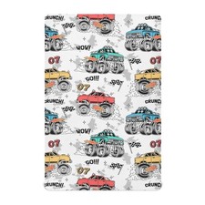 Monster Trucks White Baby Crib Sheets - Fitted Crib Sheet, Boys  Girls Cotto...