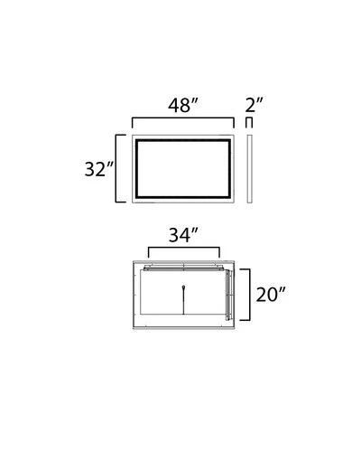 ET2 E42054 Sawyer 48"W x 32"H Rectangular Flat Framed Accent - Wood - Picture 2 of 8