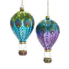 Kurt S. Adler Peacock Themed Purple Blue Teal Green Ornaments (Set of 2...