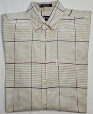 Mens Chaps Long Sleeve Plaid Button Up Shirt Size Medium - NICE