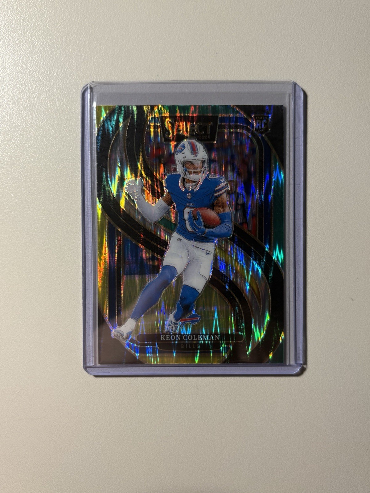 2024 Panini Select - Premier Level Keon Coleman #153 Green & Yellow Shock Prizm