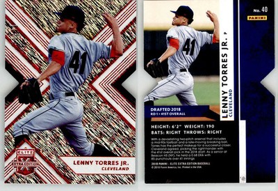Lenny Torres Jr. 2018 Elite Extra Edition Status Die Cut Red #40 /99 Indians