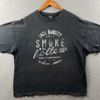 Jack Daniels Shirt Mens 2XL Black Smoke In The Hollow 2014 Festival Whiskey XXL