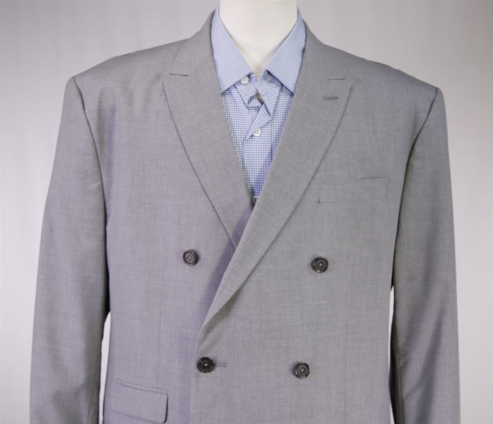 Banana Republic Solid Light Gray Double Breasted … - image 3