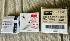 Dayton 2A562, On delay solid state timer, 3 to 60 seconds NEW