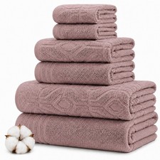 6 Piece Bath Towel Set 100 Cotton 2 Towels 2 Hand 2 Washcloths