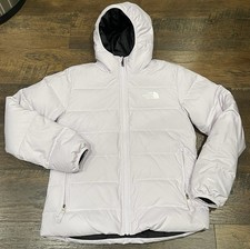 North Face Girls Reversible North Down Hooded Puffer Jacket 600-Fill Black Sz XL