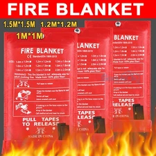 Fiberglass Fire Blanket Fireproof For Home Kitchen Caravan Prepare US STOCK