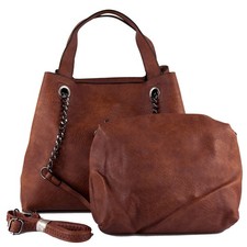 Borsa donna marrone catene grande capiente da donna a spalla giornaliera lavoro