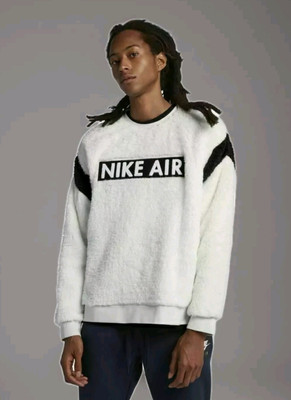 Nike Sherpa Long Pile Fleece Mohair Pullover Sweatshirt Sweater Men Small Medium