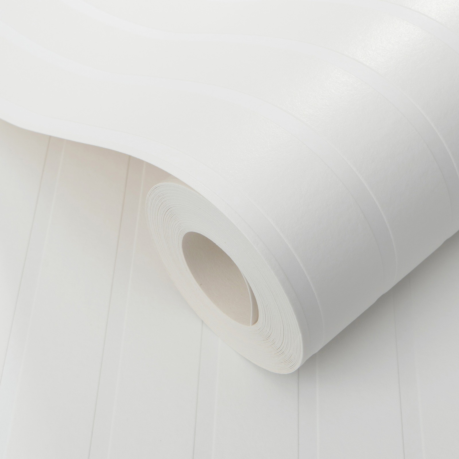 White Textured Paintable Wallpaper Stripe Thick Free Match Vinyl Bedroom Lounge