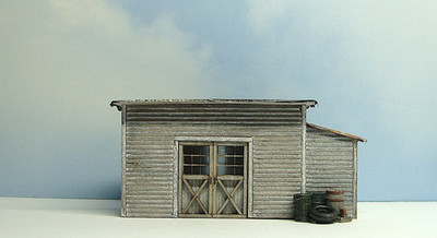 HO Scale Built Wood Model Building