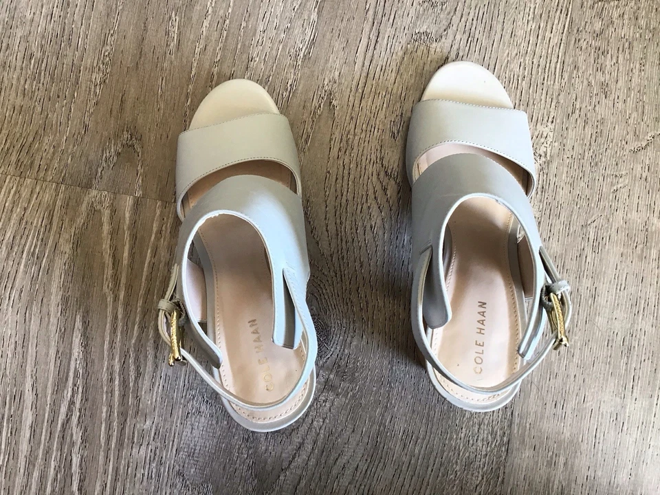 Босоножки Cole Haan женские размер 7 B Kathlyn II с ремешком на лодыжке с открытым носком серые W03358 - Изображение 4 из 4