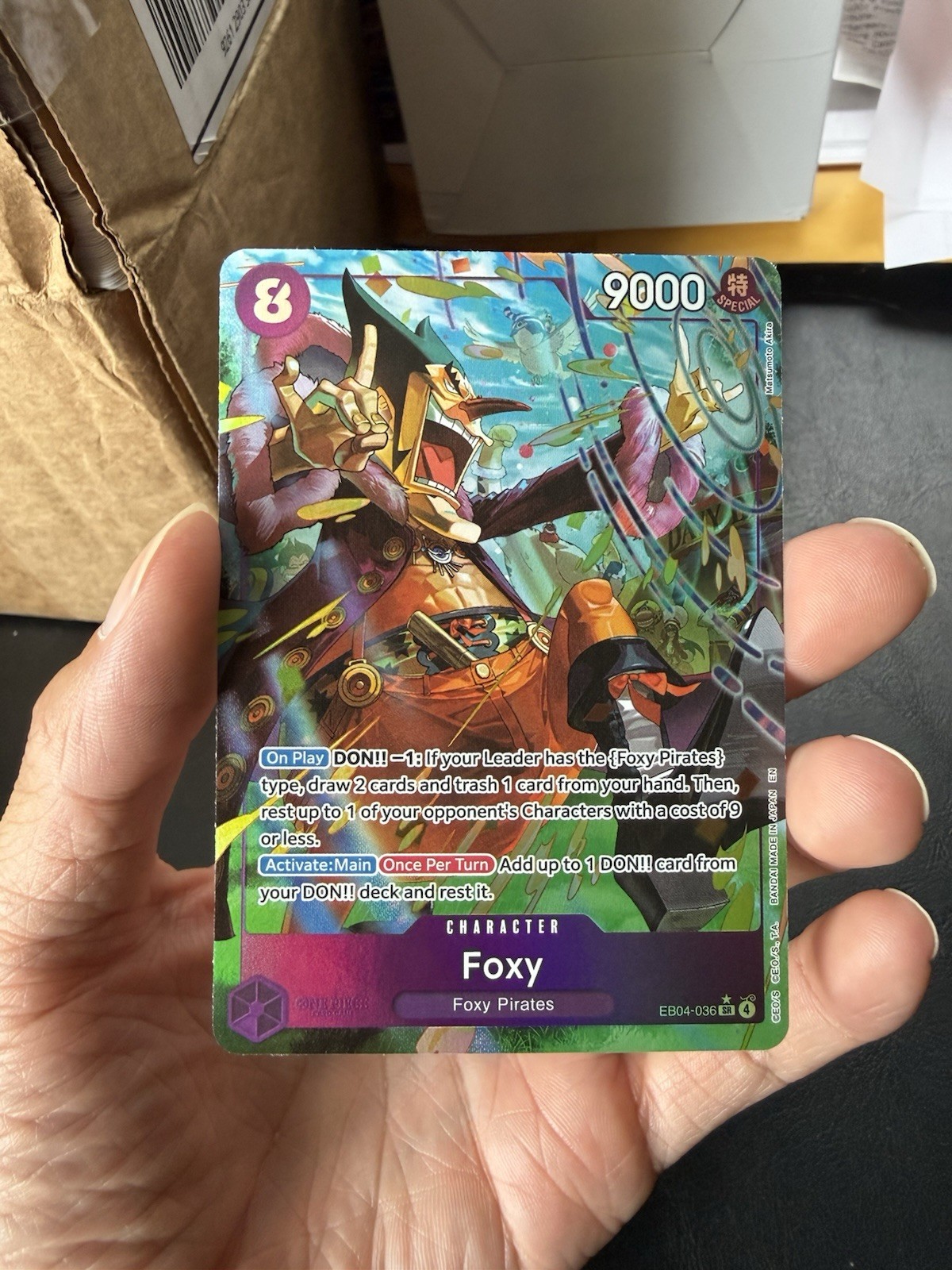 One Piece Card Game Foxy EB04-036 SR Alt Art The Azure Sea's Seven English NM