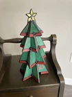 Vintage 10" Tiffany Style Stained Glass Lighted Christmas Tree Lamp