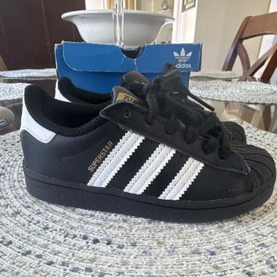 adidas Superstar C Unisex Kids Sneaker US 11K Black/White Leather EF5394 |  eBay