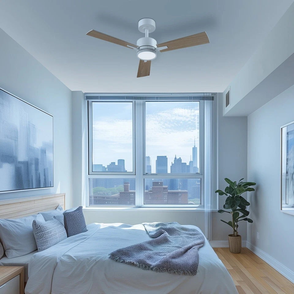 Globe Electric Aventra 42" Matte White LED Light Ceiling Fan with Remote Control - Image 4 of 4