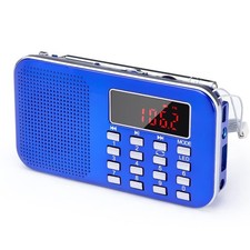 PRUNUS Mini Portable AM FM Radio MP3 Player LED Flashlight Digital Display