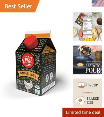 Versatile 16 oz Pasture-Raised Liquid Whole Eggs - Perfect for Baking & Cooking