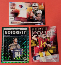 Sam Darnold ROOKIE Jersey CARD 2018 RC & STARS + PRESTIGE RC CARD+25 GREEN PRIZM. rookie card picture