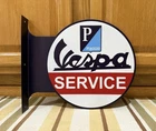 Vespa Service Flange Sign Scooter Moped Parts Piaggio Vintage Style Wall Decor