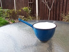 Vintage Enamel Teal - Milk Pan - Made In Yugoslavia - Vintage Kitchenalia.