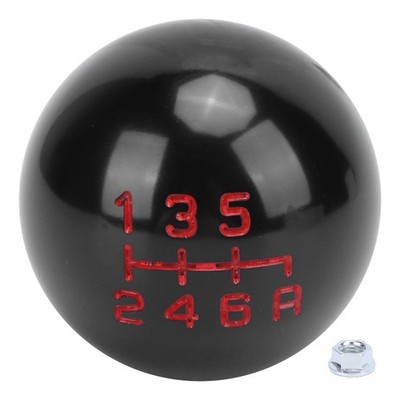 Weighted 6 Speed Manual Shift Knob Black w/ Red Numbers   Universal Fit